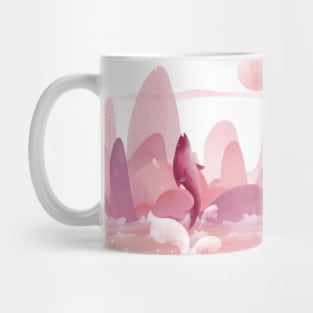 Fly Whale Cartoon Art Prints Mug